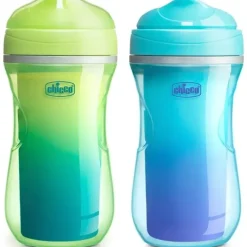 Shop All|Chicco - 2Pk Insulated Rim Spout Trainer Sippy Cup 9Oz. Green/Teal Ombre - cutbabycare.com | baby boutique & care hub