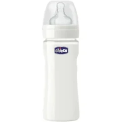 Nursing Feeding|Chicco Nursing Baby 240ml Well-Being Glass Feeding Bottle w/ Silicone Teat 0m+ - cutbabycare.com | baby boutique & care hub
