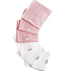 Bath Potty|Copper Pearl - 6Pk Baby Bath Washcloths, White/Pink - cutbabycare.com | baby boutique & care hub