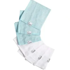 Bath Potty|Copper Pearl - 6Pk Baby Bath Washcloths, White/Blue - cutbabycare.com | baby boutique & care hub