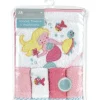Shop All|Cotton Pink Grey Hooded Towel and Washcloth Set (Mermaid) - cutbabycare.com | baby boutique & care hub