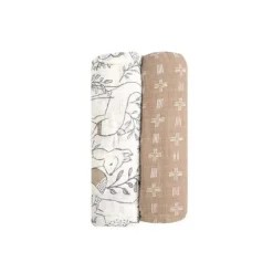 Shop All|Crane - 2Pk Baby Soft Muslin Swaddle, Woodland Animal - cutbabycare.com | baby boutique & care hub