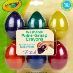 Shop All|Crayola - 6 Ct Washable Palm-Grasp Crayons - cutbabycare.com | baby boutique & care hub