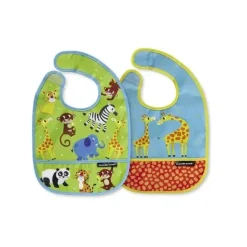 Shop All|Crocodile Creek Bibs 2 Go Set of 2 Bibs - Little Jungle - cutbabycare.com | baby boutique & care hub