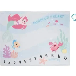 Shop All|Crown Crafts - Disney The Little Mermaid Ariel Milestone Blanket - cutbabycare.com | baby boutique & care hub