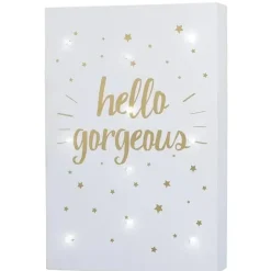 Shop All|Crown Crafts - Little Love By Nojo Wall Art Light Up, Hello Gorgeous - cutbabycare.com | baby boutique & care hub