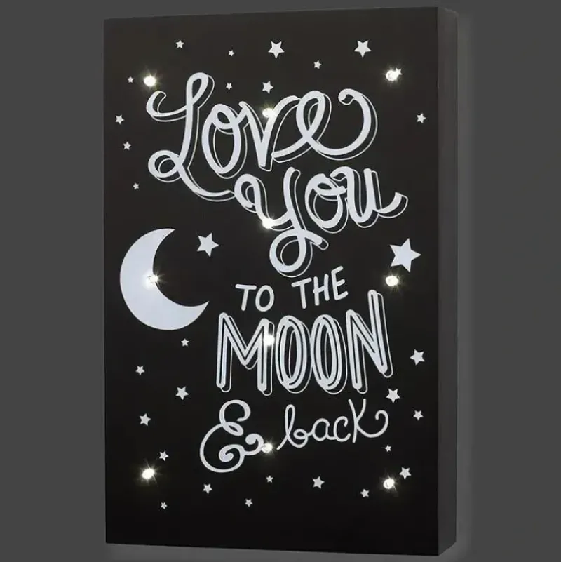 Shop All|Crown Crafts - Little Love By Nojo Wall Art Light Up, Love You To The Moon And Back - cutbabycare.com | baby boutique & care hub