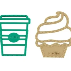 Health Safety|Cudlie - 2Pk Food Grade Silicone Teether, Coffee & Muffin - cutbabycare.com | baby boutique & care hub