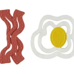 Health Safety|Cudlie - 2Pk Food Grade Silicone Teether, Eggs & Bacon - cutbabycare.com | baby boutique & care hub