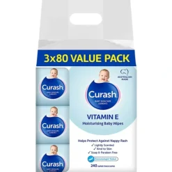 Shop All|Curash Baby Wipes Original Vitamin E 3 x 80 - cutbabycare.com | baby boutique & care hub