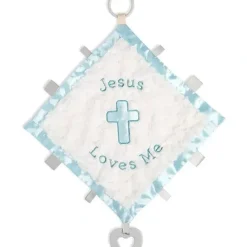 Shop All|Demdaco - Jesus Loves Me Activity Blankie, Blue - cutbabycare.com | baby boutique & care hub