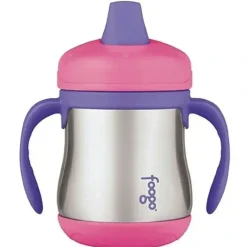 Shop All|Foogo Stainless Steel Vacuum Insulated Spout Sippy Cup with Handles Pink 210ml - cutbabycare.com | baby boutique & care hub