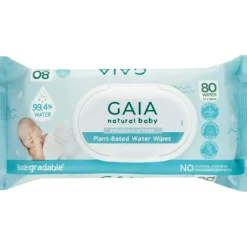 Shop All|Gaia Natural Plant Based Water Wipes 80PK - cutbabycare.com | baby boutique & care hub