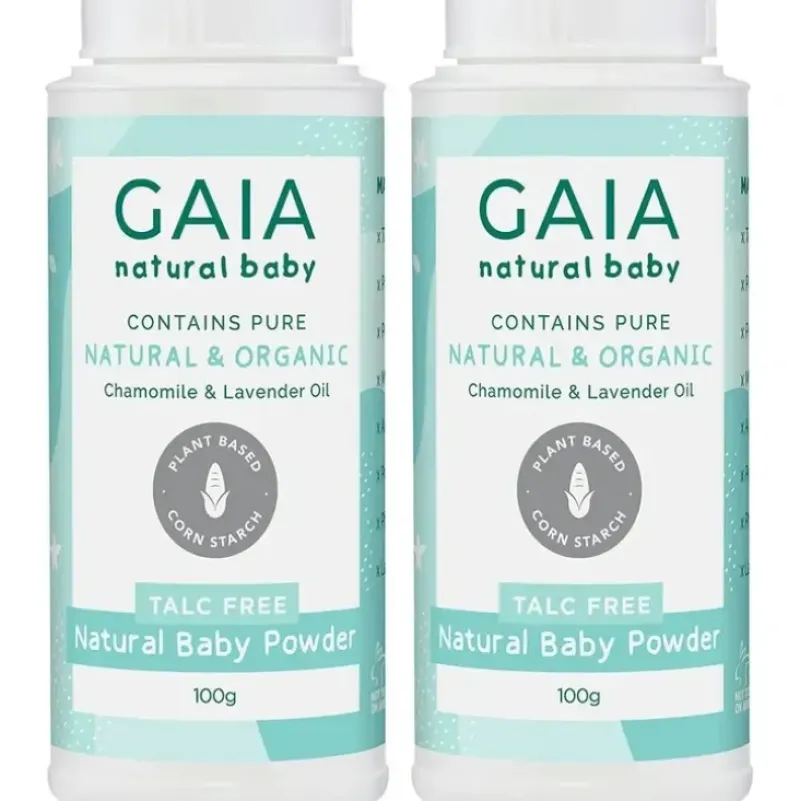 Shop All|Gaia 2x100g Natural/Pure/Organic Baby Powder Vegan Friendly/Talc Free Cornstarch - cutbabycare.com | baby boutique & care hub