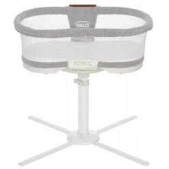 Health Safety|Halo - Bassinest Luxe Series Vibrating Bassinet Swivel Sleeper, Dove Grey - cutbabycare.com | baby boutique & care hub