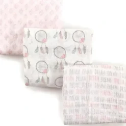 Stroller|Hudson Baby Muslin Swaddle Blanket 3-Pack, Dream Catcher - cutbabycare.com | baby boutique & care hub
