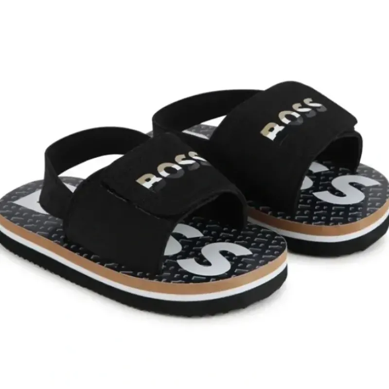 Shop All|Hugo Boss Baby - Aqua Slides Boy, Black And Beige - cutbabycare.com | baby boutique & care hub