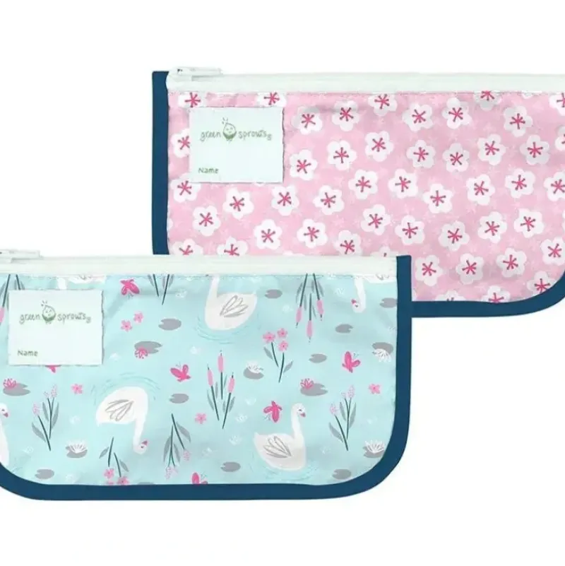 Shop All|Iplay - 2 Pk Reusable Snack Bags, Aqua Swan, 6M - cutbabycare.com | baby boutique & care hub