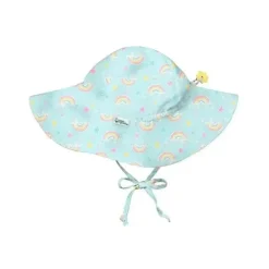 Shop All|Iplay - Baby Girl Brim Sun Protection Hat, Aqua Rainbows - cutbabycare.com | baby boutique & care hub