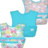 Health Safety|Iplay - Snap & Go Easy-Wear Bibs (3Pk), Aqua Watercolor Butterflies, 9/18 Months - cutbabycare.com | baby boutique & care hub