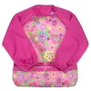 Health Safety|Iplay - Snap & Go Long Sleeve Bib, Pink Flower Field - cutbabycare.com | baby boutique & care hub