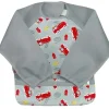 Health Safety|Iplay - Snap & Go Long Sleeve Bib, Gray Firetruck - cutbabycare.com | baby boutique & care hub