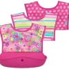 Shop All|I-Play Green Spouts Snap & Go Long Sleeve Bib, Pink Flower Field, Size 6-18M - cutbabycare.com | baby boutique & care hub