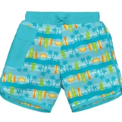Shop All|Iplay Pocket Board Shorts W/Built-In Swim Diaper - Aqua Surfboard Sunset - cutbabycare.com | baby boutique & care hub