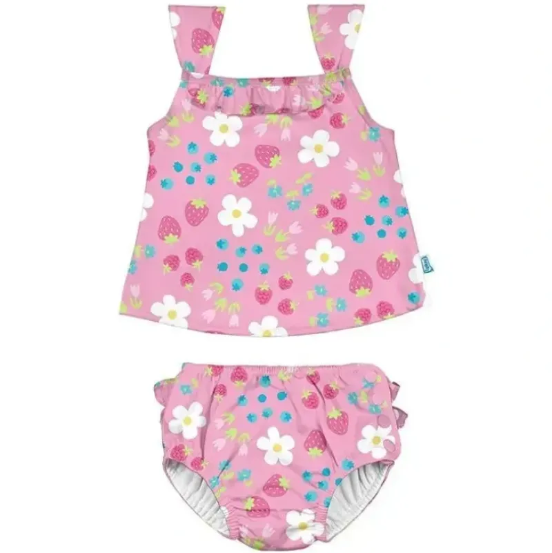 Shop All|Iplay Two-Piece Swimsuit Set Diaper-Light Pink Daisy Fruit - cutbabycare.com | baby boutique & care hub