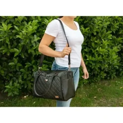Stroller|Isoki Double Zip Satchel Ebony - cutbabycare.com | baby boutique & care hub