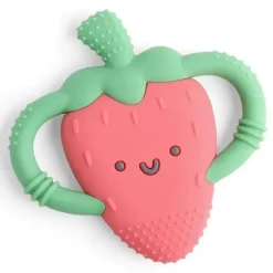 Shop All|Itzy Ritzy - Silicone Teether with Easy-Grab Handles, Strawberry - cutbabycare.com | baby boutique & care hub