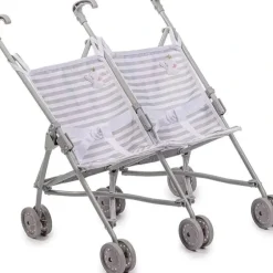 Stroller|JC Toys - Berenguer Boutique Twin Umbrella Baby Doll Stroller, Gray, Ages 2+ - cutbabycare.com | baby boutique & care hub