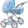 Stroller|JC Toys - Berenguer Boutique, Deluxe Foldable Baby Doll Stroller with Canopy, Blue - cutbabycare.com | baby boutique & care hub
