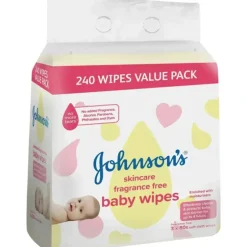 Shop All|Johnson's Skincare Fragrance Free Baby Wipes 3 x 80 Pack - cutbabycare.com | baby boutique & care hub