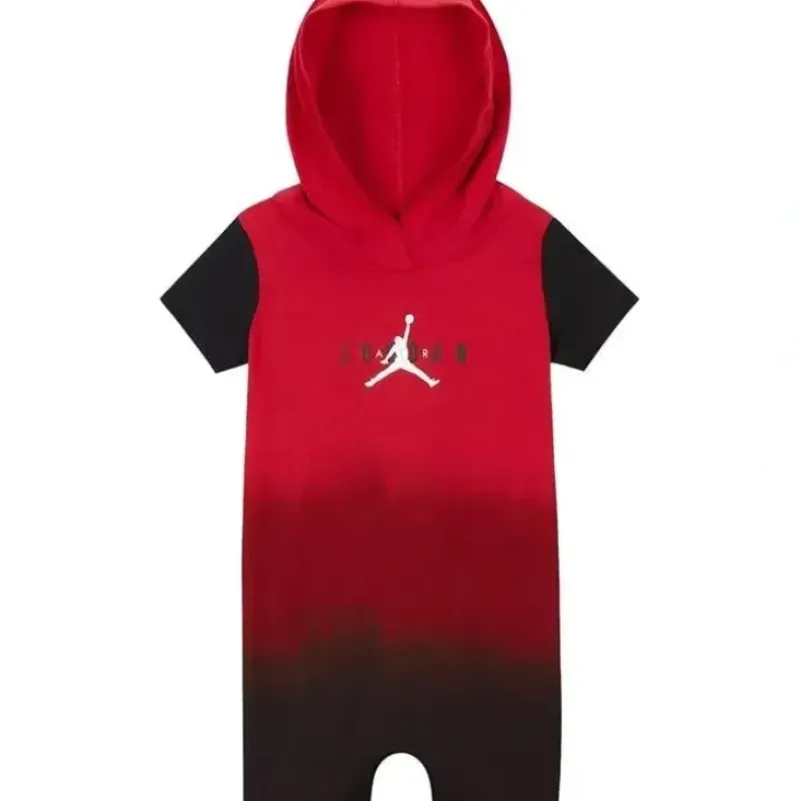 Shop All|Jordan Baby - Boy Lighweight Hooded Romper, Red - cutbabycare.com | baby boutique & care hub