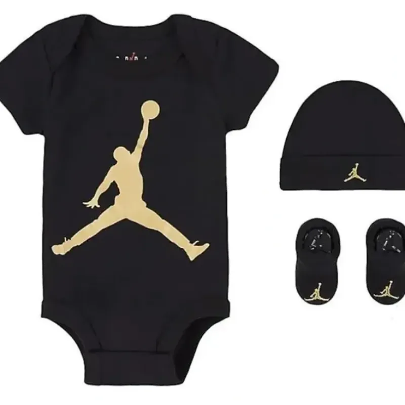 Shop All|Jordan Baby - 3Pk Basic Set Black & Gold - cutbabycare.com | baby boutique & care hub