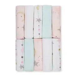 Bath Potty|Just Born - 10Pk Love and Sugar Washcloths, Pink - cutbabycare.com | baby boutique & care hub