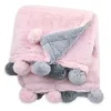 Stroller|Just Born - Pom-Pom Plush Blanket, Pink - cutbabycare.com | baby boutique & care hub