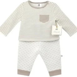 Shop All|Just Born 2-Piece Set Striped Shirt and Pant Set, Neutral. - cutbabycare.com | baby boutique & care hub