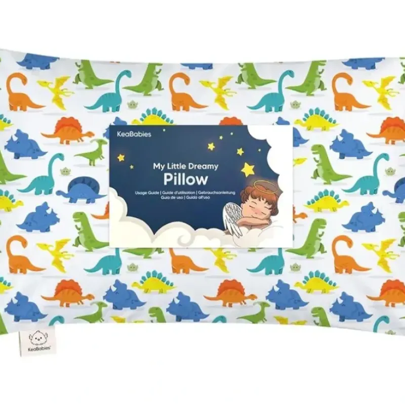 Health Safety|Keababies - 13X18 Toddler Pillow With Pillowcase, Happy Dino - cutbabycare.com | baby boutique & care hub
