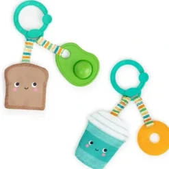 Stroller|Kids II - Bright Starts Perfect Pair 2-in-1 Teether Toy, Coffee & Donuts - cutbabycare.com | baby boutique & care hub