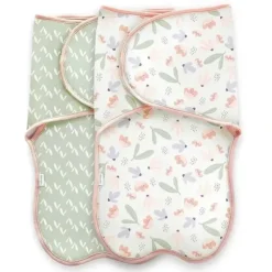 Shop All|Kids II - 2Pk Ingenuity Farewell Fuss Swaddle, Posy/Floral - cutbabycare.com | baby boutique & care hub