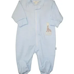 Shop All|Kissy Kissy - Baby Boy Stripe Footie With Zipper Sophie La Girafe, Light Blue - cutbabycare.com | baby boutique & care hub