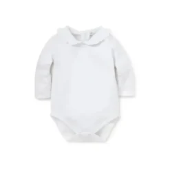 Shop All|Kissy Kissy - Baby Girl Long Sleeve Bodysuit With Ruffle Collar, White - cutbabycare.com | baby boutique & care hub