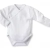 Shop All|Kissy Kissy - Baby Neutral Pointelle Long Sleeve Cross Bodysuit, White - cutbabycare.com | baby boutique & care hub
