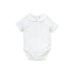 Shop All|Kissy Kissy - Baby Short Sleeve Bodysuit With Bebe Collar, White - cutbabycare.com | baby boutique & care hub
