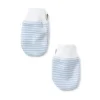 Shop All|Kissy Kissy - Simple Stripes Mittens, Light Blue - cutbabycare.com | baby boutique & care hub
