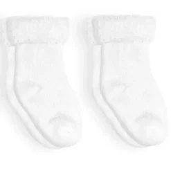 Shop All|Kushies Baby - 2Pk Socks Terry, 3/6M, White Solid - cutbabycare.com | baby boutique & care hub