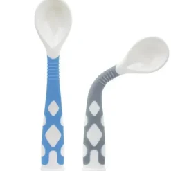 Shop All|Kushies Silibend Bendable Spoon 2-Pack (Blue/Grey) - cutbabycare.com | baby boutique & care hub