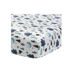 Shop All|Lambs & Ivy - Disney Baby Forever Pooh White/Blue Bear Fitted Crib Sheet - cutbabycare.com | baby boutique & care hub